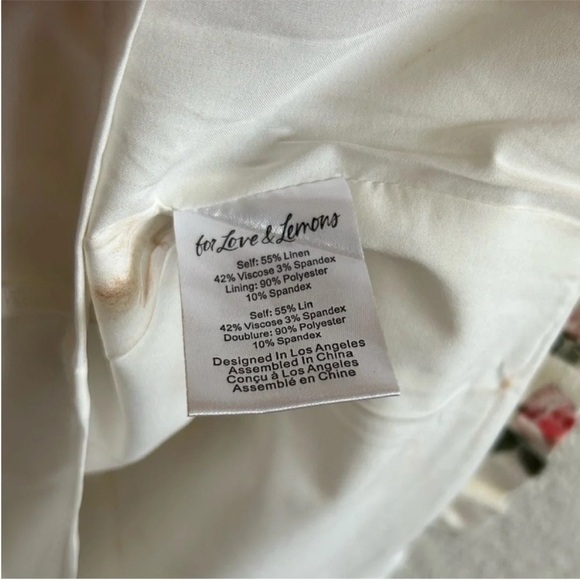 For Love & Lemons Rose Stripe Floral Linen Mini Dress - Picture 11 of 11